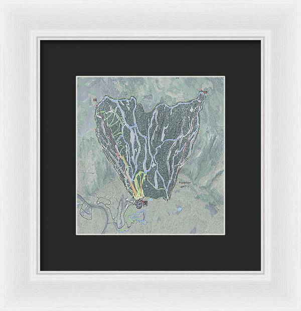 Powderhorn Ski Trail Map - Framed Print - Powderaddicts