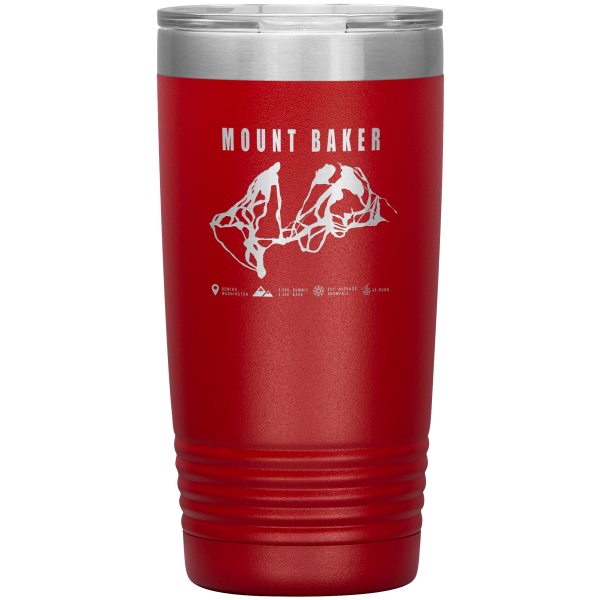 Mount Baker, Washington Ski Trail Map 20oz Tumbler - Powderaddicts