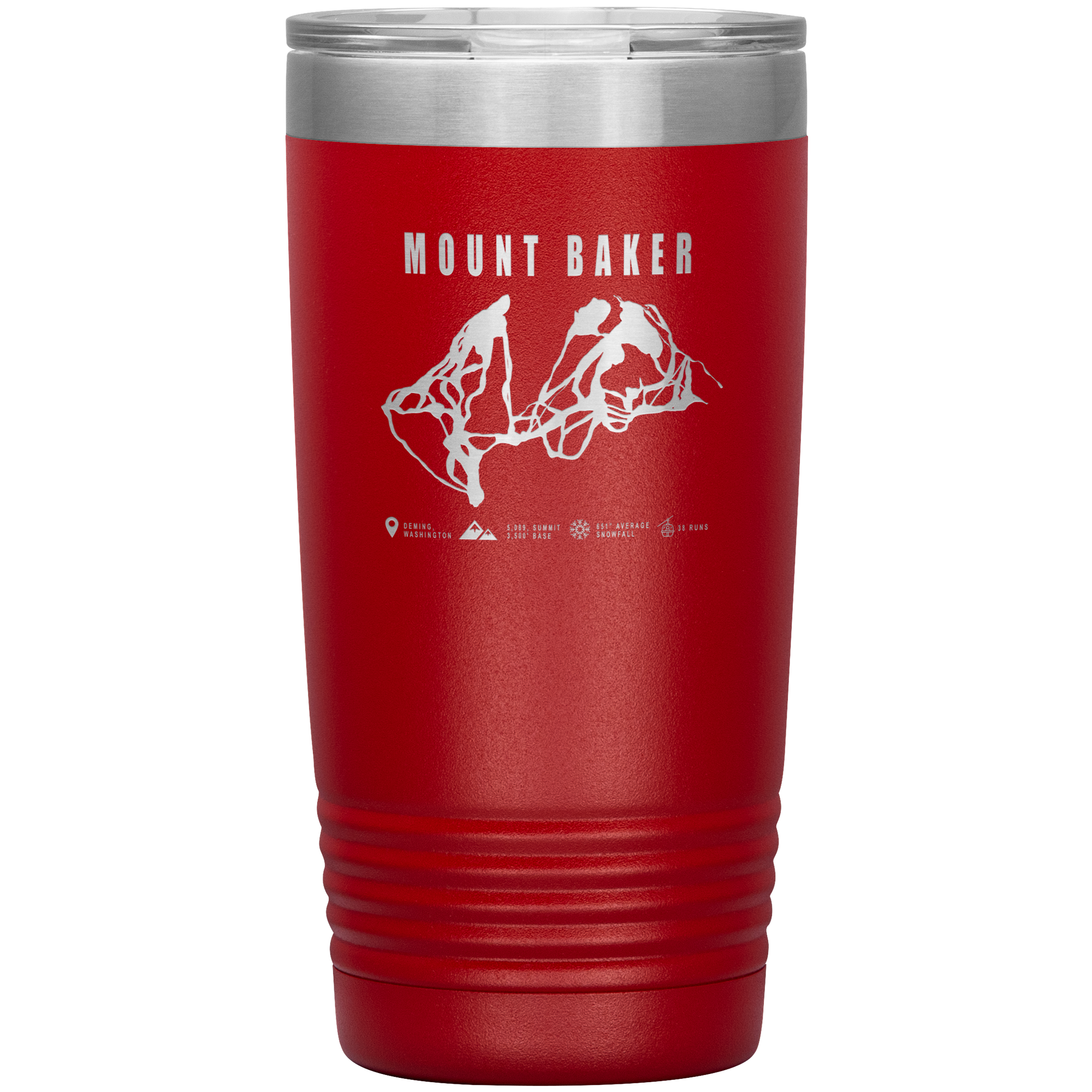 Mount Baker, Washington Ski Trail Map 20oz Tumbler - Powderaddicts