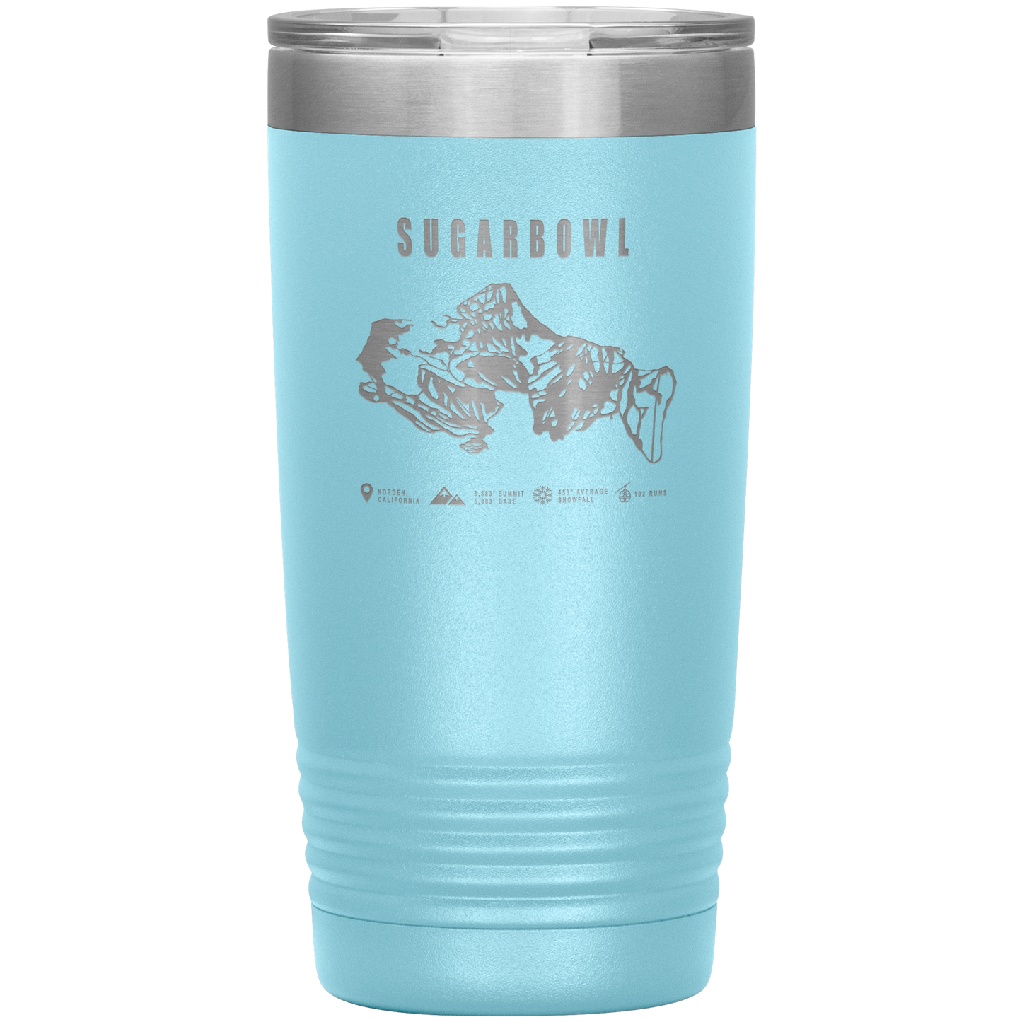 Sugarbowl, California Ski Trail Map 20oz Tumbler - Powderaddicts