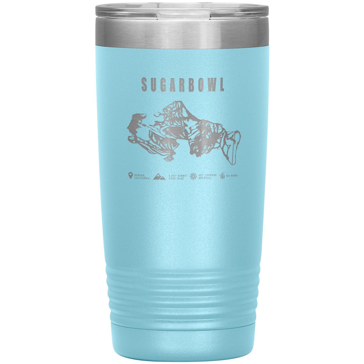 Sugarbowl, California Ski Trail Map 20oz Tumbler - Powderaddicts