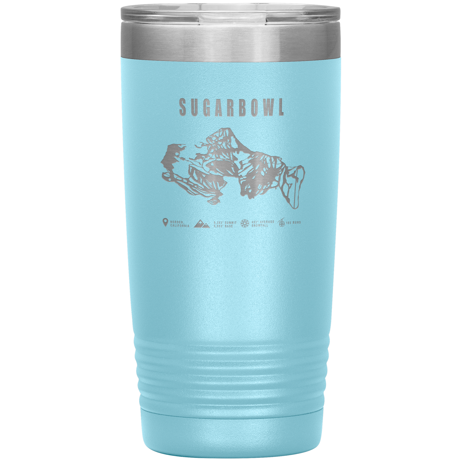 Sugarbowl, California Ski Trail Map 20oz Tumbler - Powderaddicts