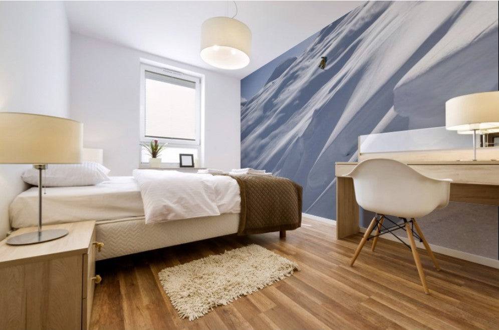 Professional snowboarder, Frederik Kalbermatten, heli boarding in the mountains above Haines - Powderaddicts