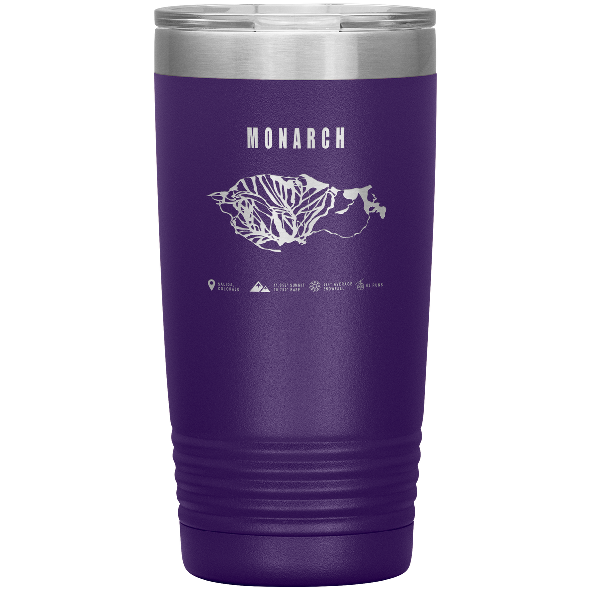 Monarch Colorado Ski Trail Map 20oz Tumbler - Powderaddicts
