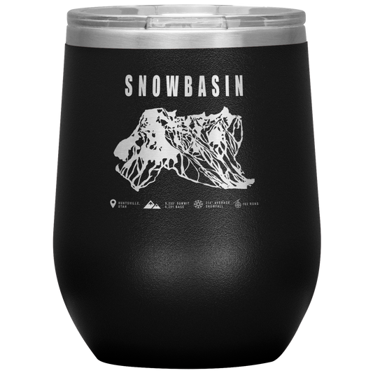Snowbasin, Utah Ski Resort Wine 12oz Tumbler - Powderaddicts