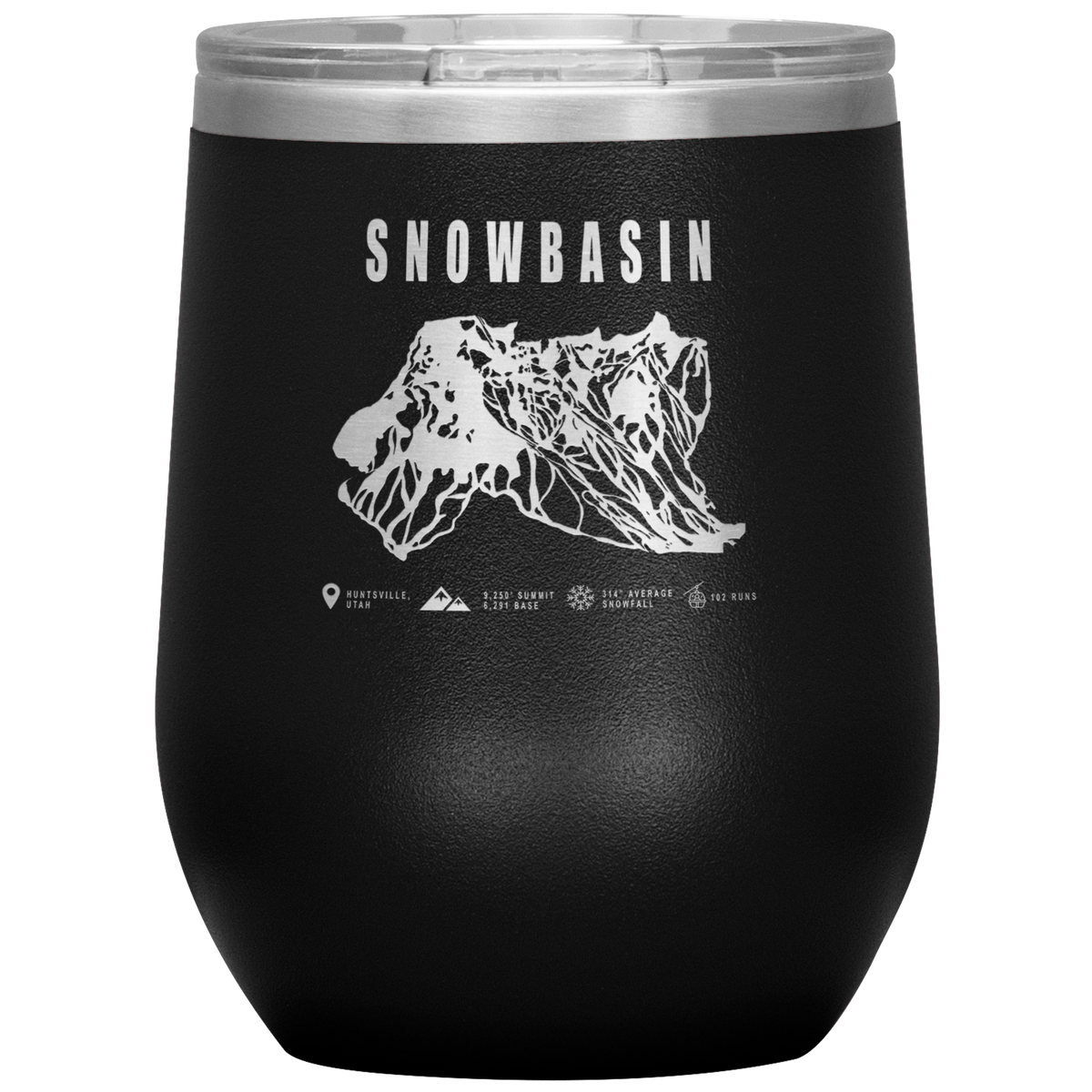 Snowbasin, Utah Ski Resort Wine 12oz Tumbler - Powderaddicts