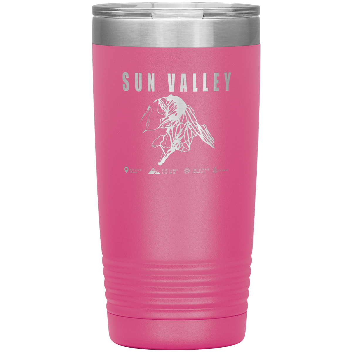 Sun Valley Idaho Ski Trail Map 20oz Tumbler - Powderaddicts