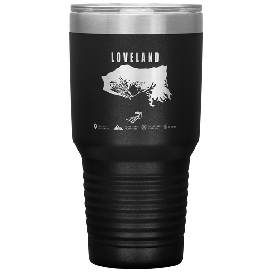 Loveland Colorado Ski Trail Map 30oz Tumbler - Powderaddicts