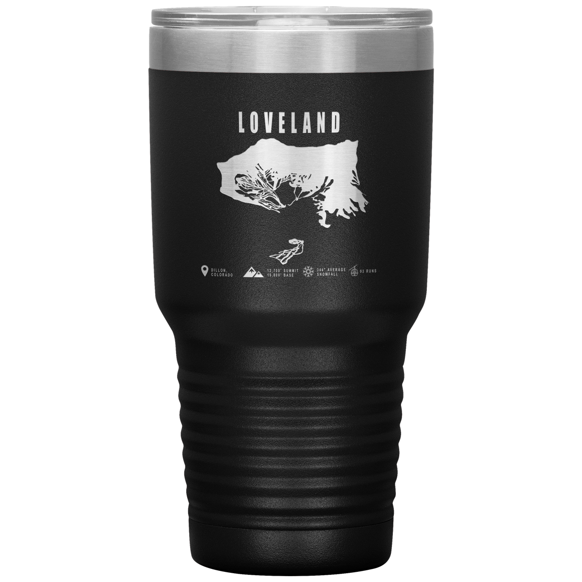 Loveland Colorado Ski Trail Map 30oz Tumbler - Powderaddicts