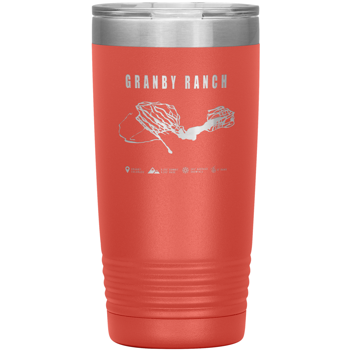 Granby Ranch Colorado Ski Trail Map 20oz Tumbler - Powderaddicts