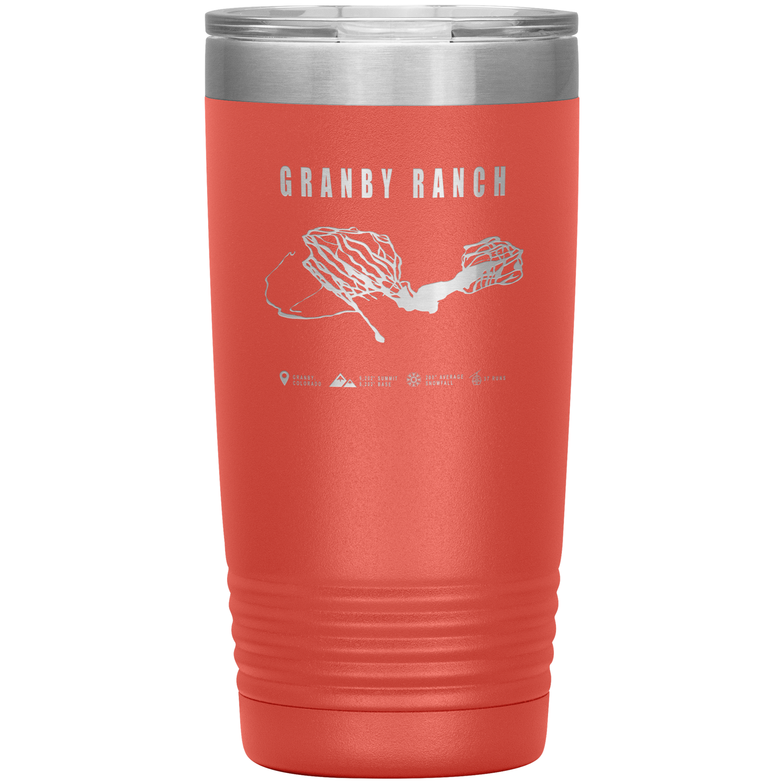 Granby Ranch Colorado Ski Trail Map 20oz Tumbler - Powderaddicts