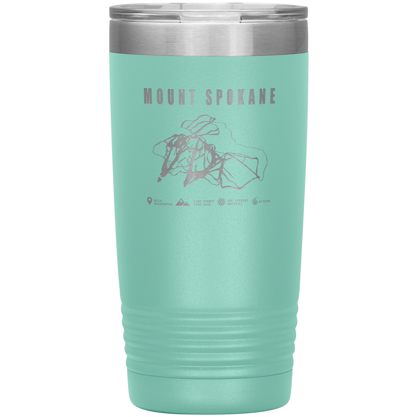 Mount Spokane, Washington Ski Trail Map 20oz Tumbler - Powderaddicts
