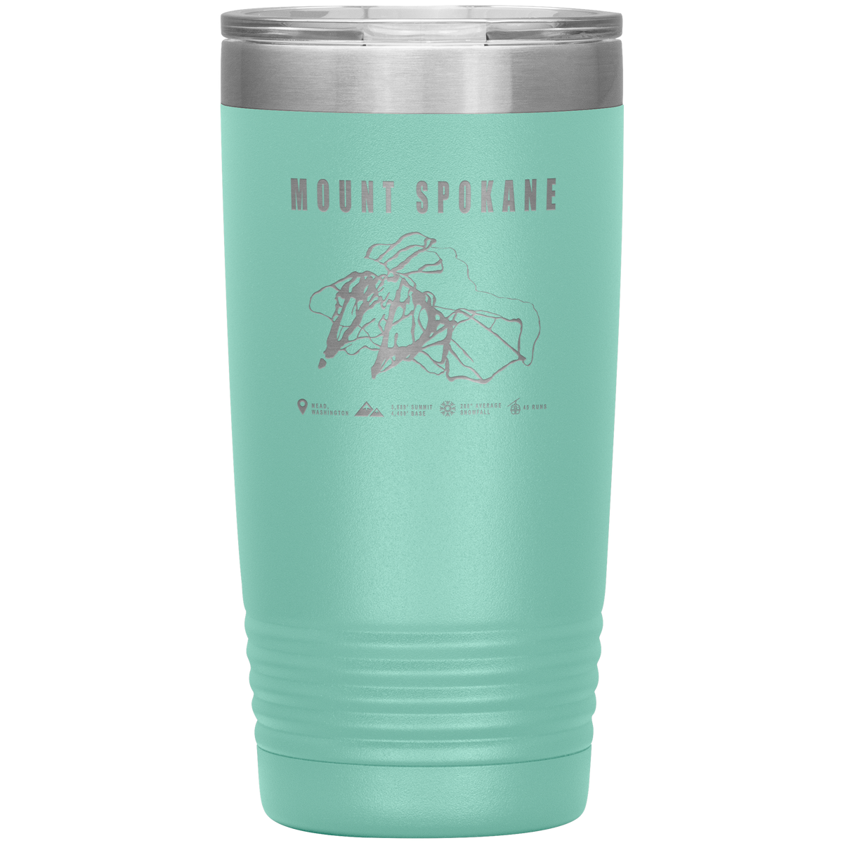 Mount Spokane, Washington Ski Trail Map 20oz Tumbler - Powderaddicts