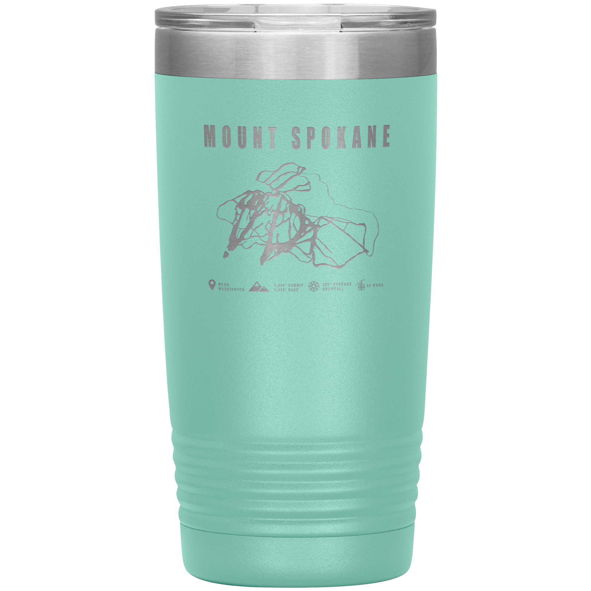 Mount Spokane, Washington Ski Trail Map 20oz Tumbler - Powderaddicts
