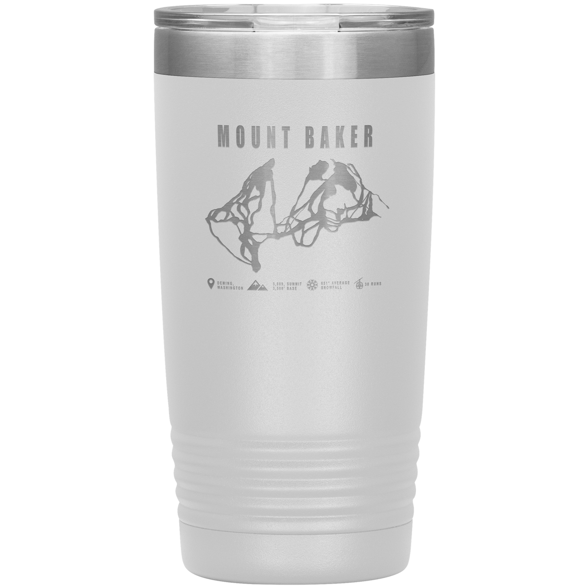 Mount Baker, Washington Ski Trail Map 20oz Tumbler - Powderaddicts