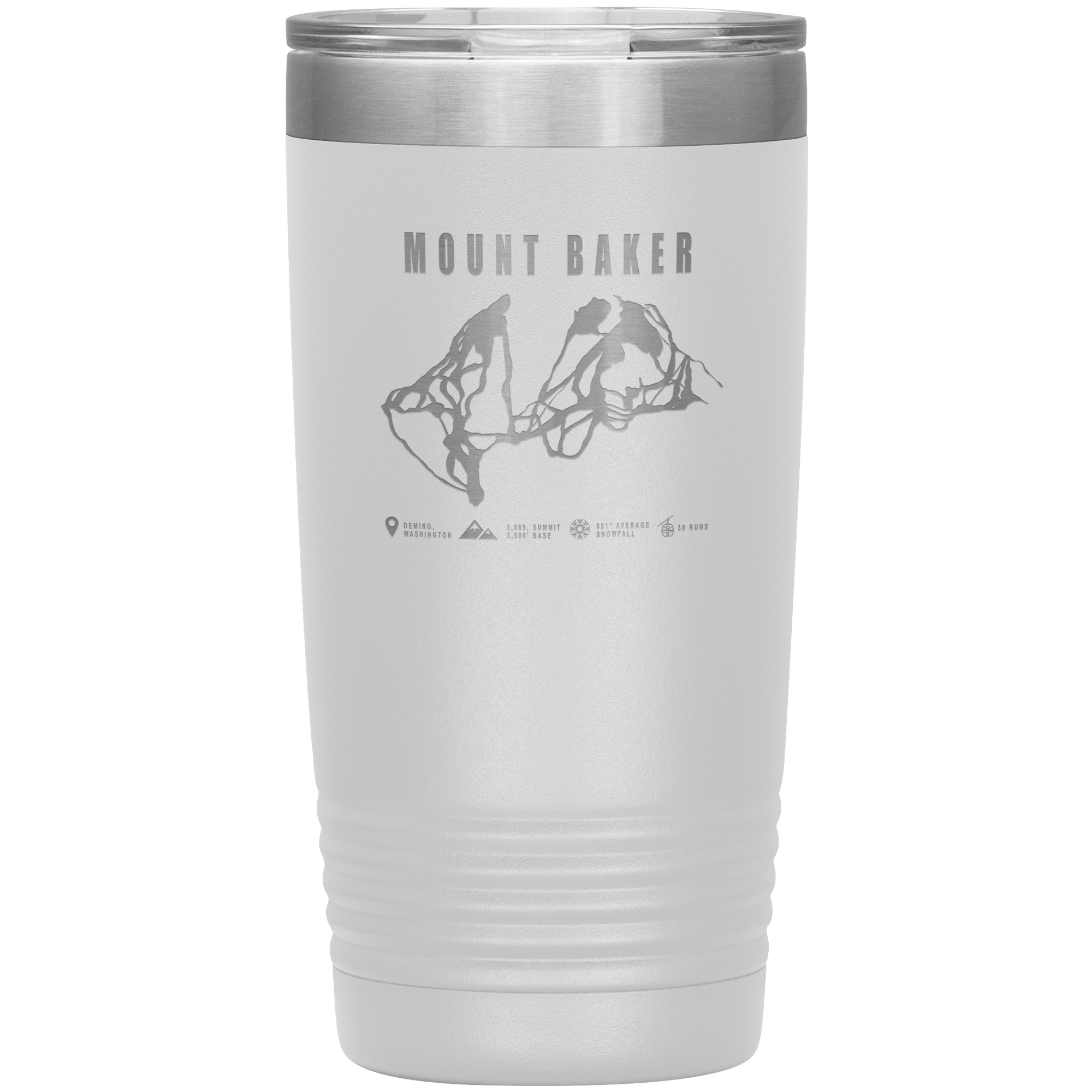 Mount Baker, Washington Ski Trail Map 20oz Tumbler - Powderaddicts