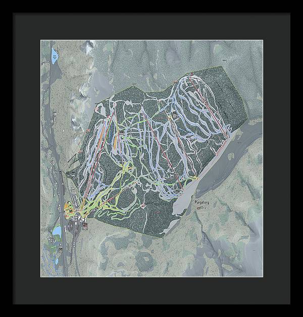 Purgatory Ski Trail Map - Framed Print - Powderaddicts