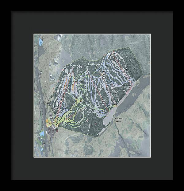 Purgatory Ski Trail Map - Framed Print - Powderaddicts