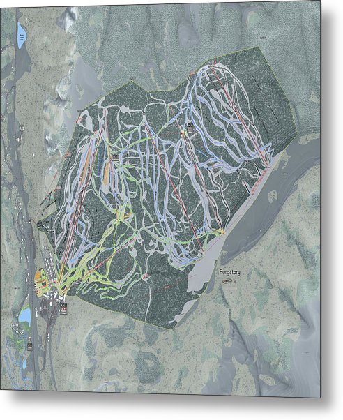 Purgatory Ski Trail Map - Metal Print - Powderaddicts