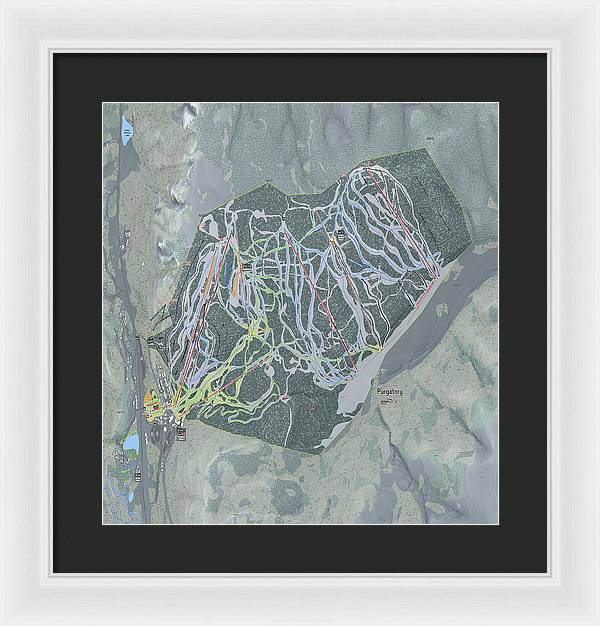 Purgatory Ski Trail Map - Framed Print - Powderaddicts
