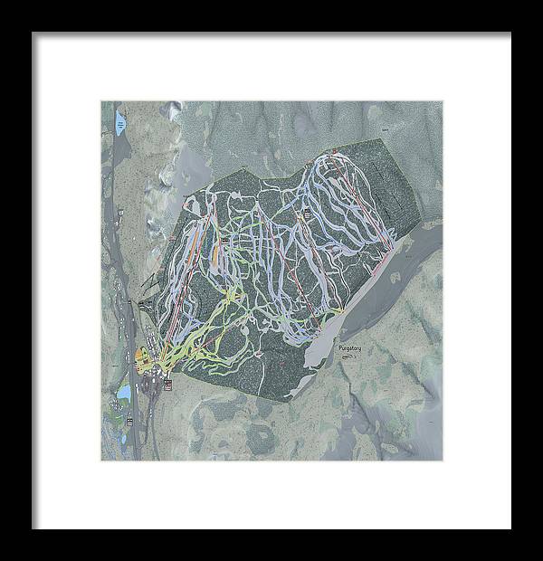 Purgatory Ski Trail Map - Framed Print - Powderaddicts