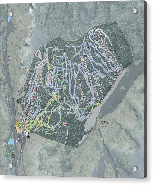 Purgatory Ski Trail Map - Acrylic Print - Powderaddicts