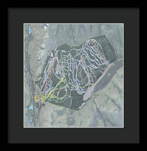 Purgatory Ski Trail Map - Framed Print - Powderaddicts