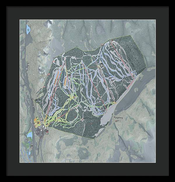 Purgatory Ski Trail Map - Framed Print - Powderaddicts