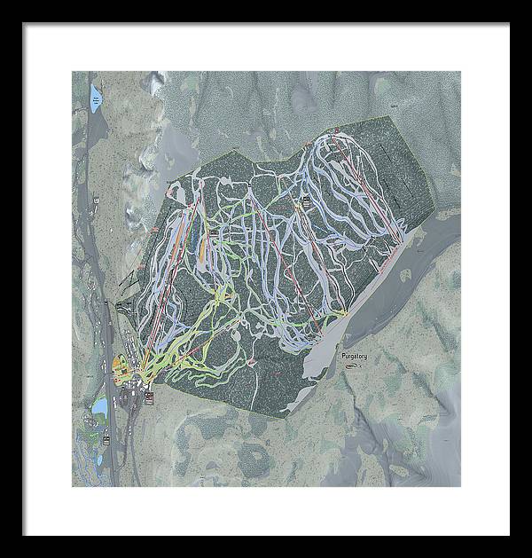 Purgatory Ski Trail Map - Framed Print - Powderaddicts