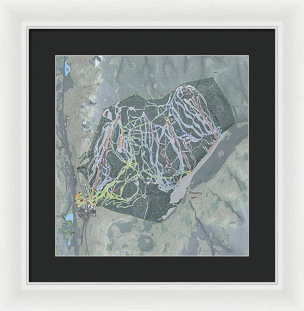 Purgatory Ski Trail Map - Framed Print - Powderaddicts