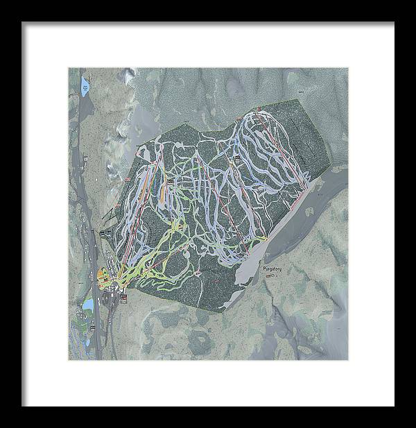 Purgatory Ski Trail Map - Framed Print - Powderaddicts
