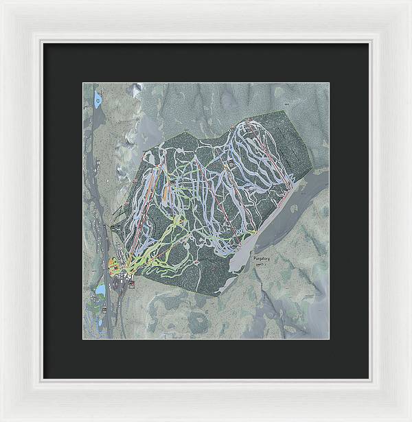 Purgatory Ski Trail Map - Framed Print - Powderaddicts