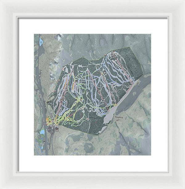 Purgatory Ski Trail Map - Framed Print - Powderaddicts