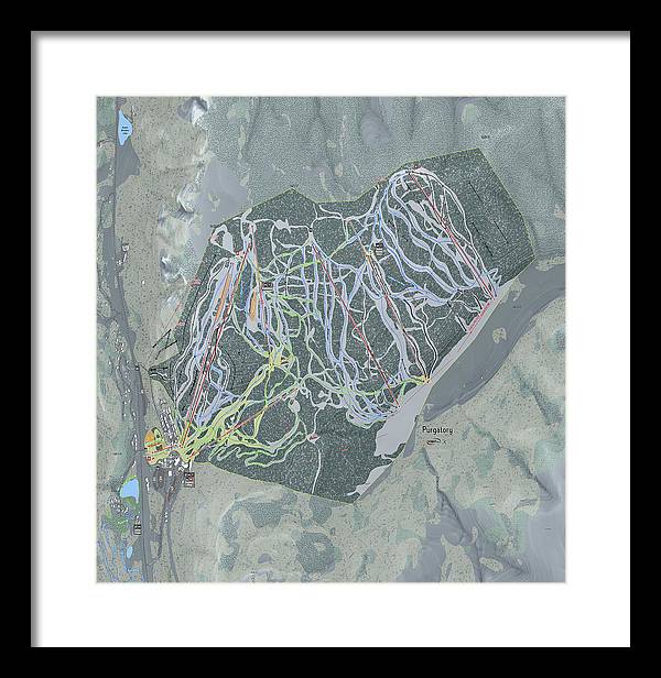 Purgatory Ski Trail Map - Framed Print - Powderaddicts