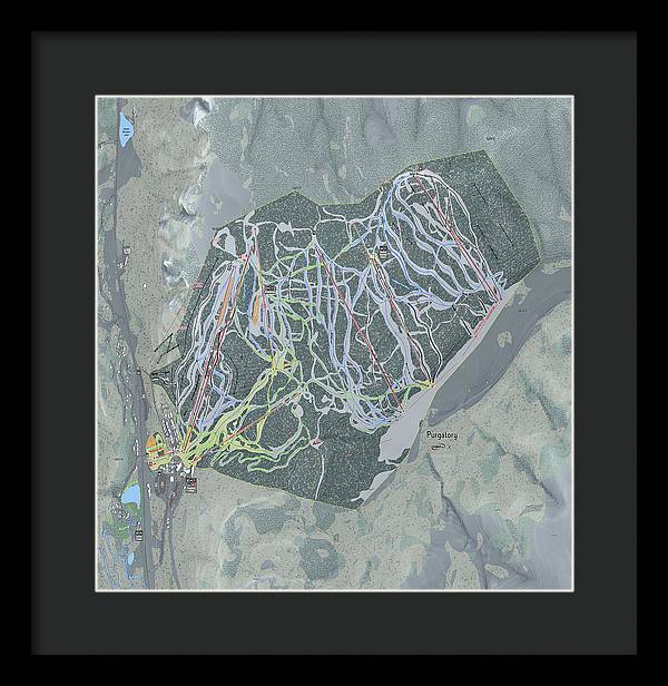 Purgatory Ski Trail Map - Framed Print - Powderaddicts