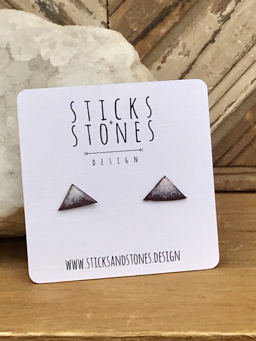ENAMELED PURPLE SNOWY MOUNTAIN STUDS - Powderaddicts