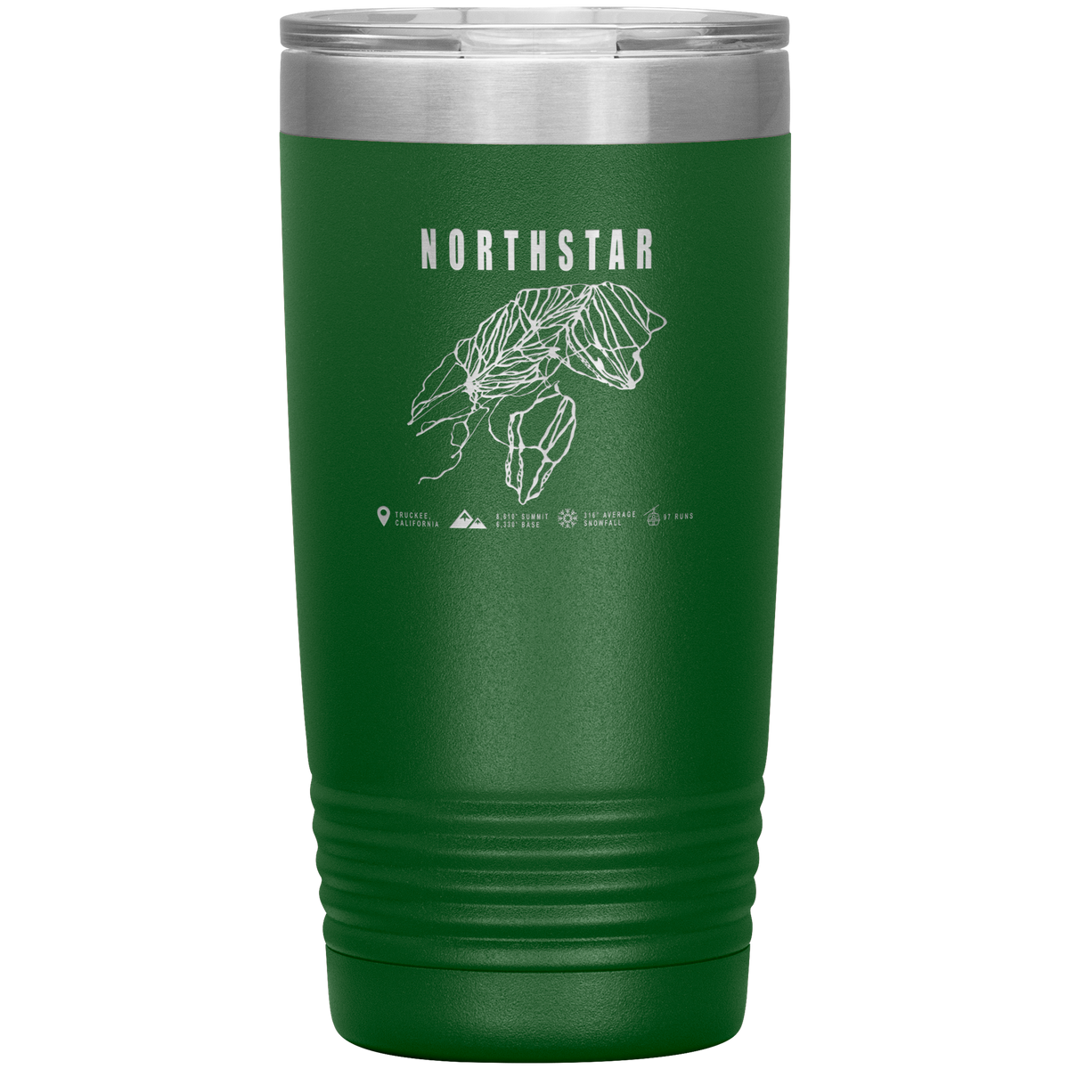 Northstar, California Ski Trail Map 20oz Tumbler - Powderaddicts