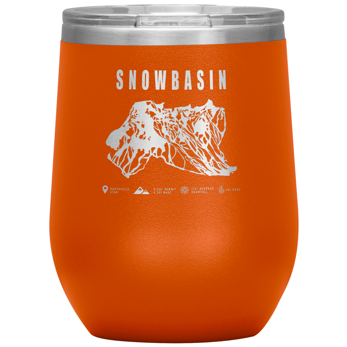 Snowbasin, Utah Ski Resort Wine 12oz Tumbler - Powderaddicts