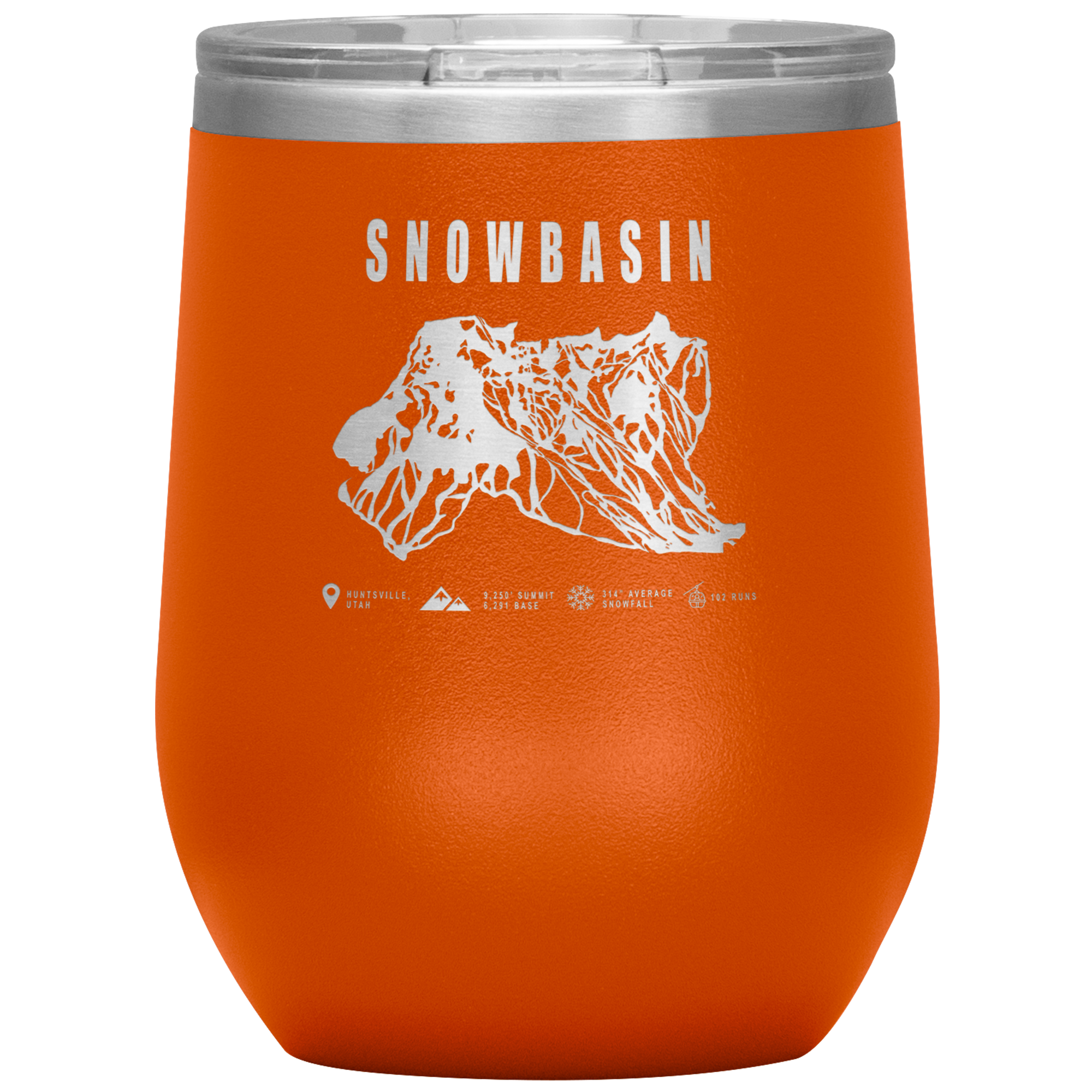 Snowbasin, Utah Ski Resort Wine 12oz Tumbler - Powderaddicts