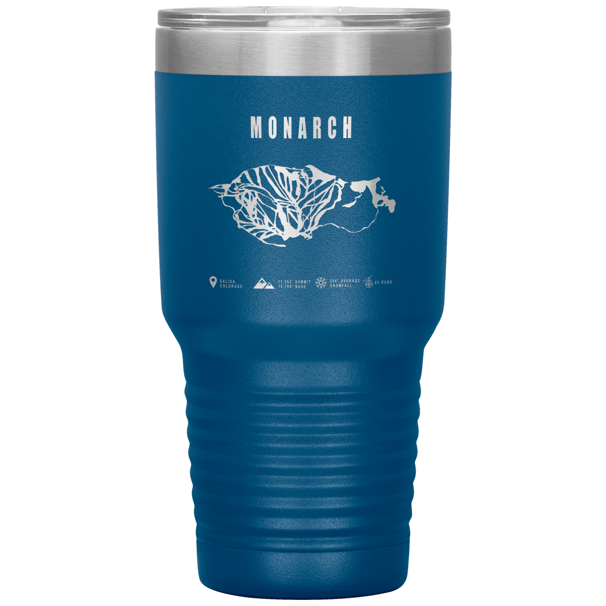 Monarch Colorado Ski Trail Map 30oz Tumbler - Powderaddicts