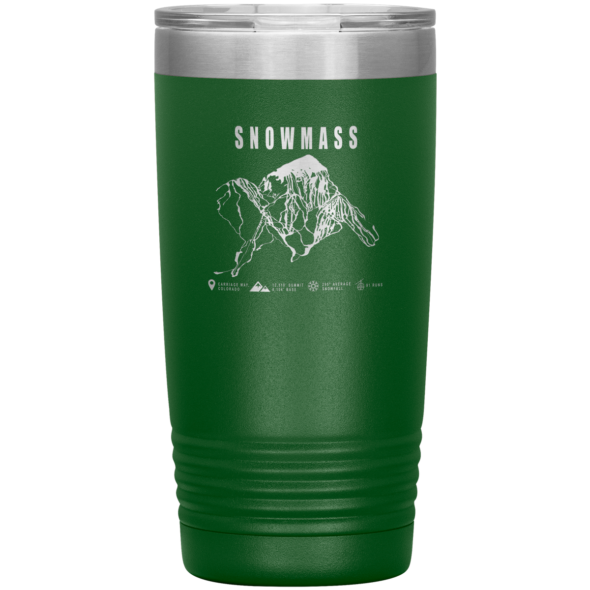 Snowmass Colorado Ski Trail Map 20oz Tumbler - Powderaddicts