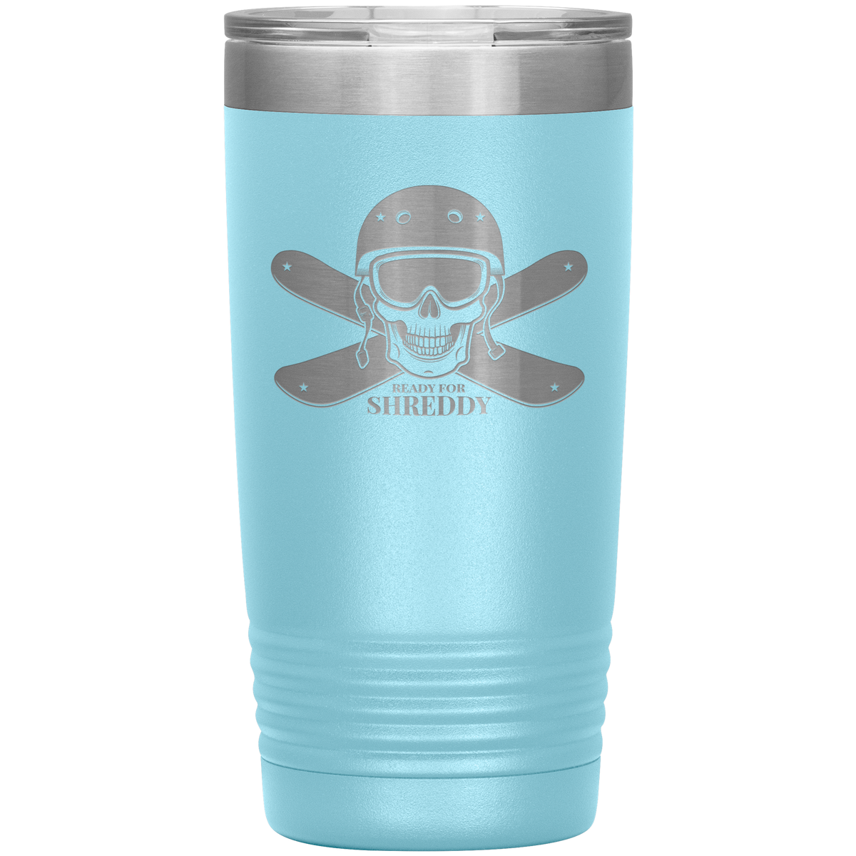 Ready For Shreddy Skeleton Skis 20oz Tumbler - Powderaddicts