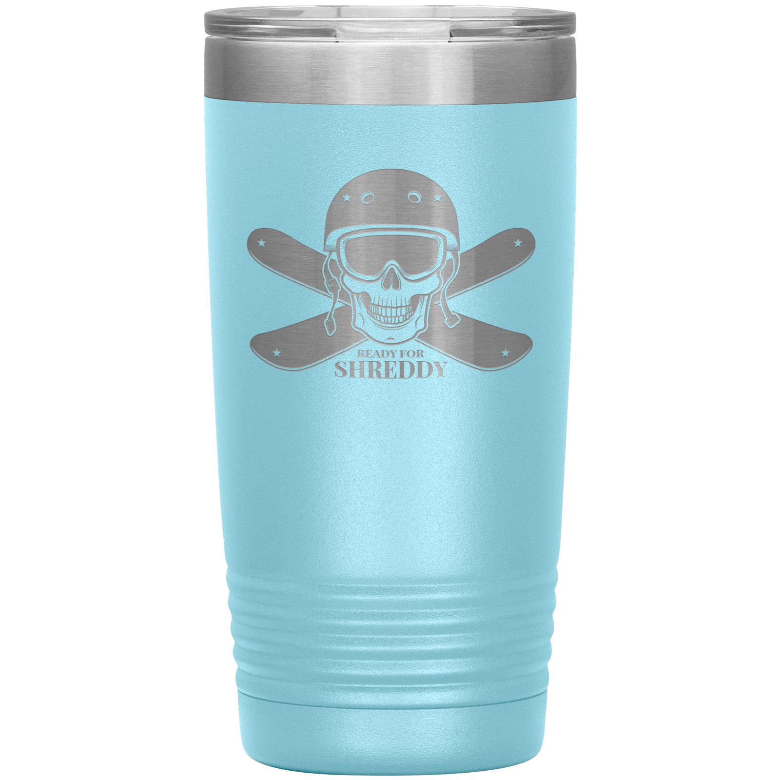 Ready For Shreddy Skeleton Skis 20oz Tumbler - Powderaddicts