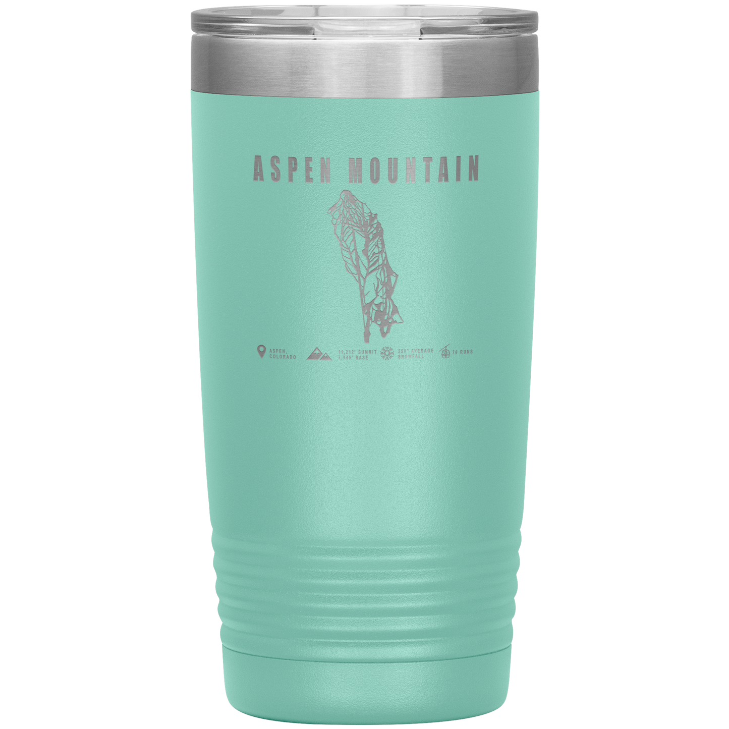 Aspen Mountain Colorado Ski Trail Map 20oz Tumbler - Powderaddicts