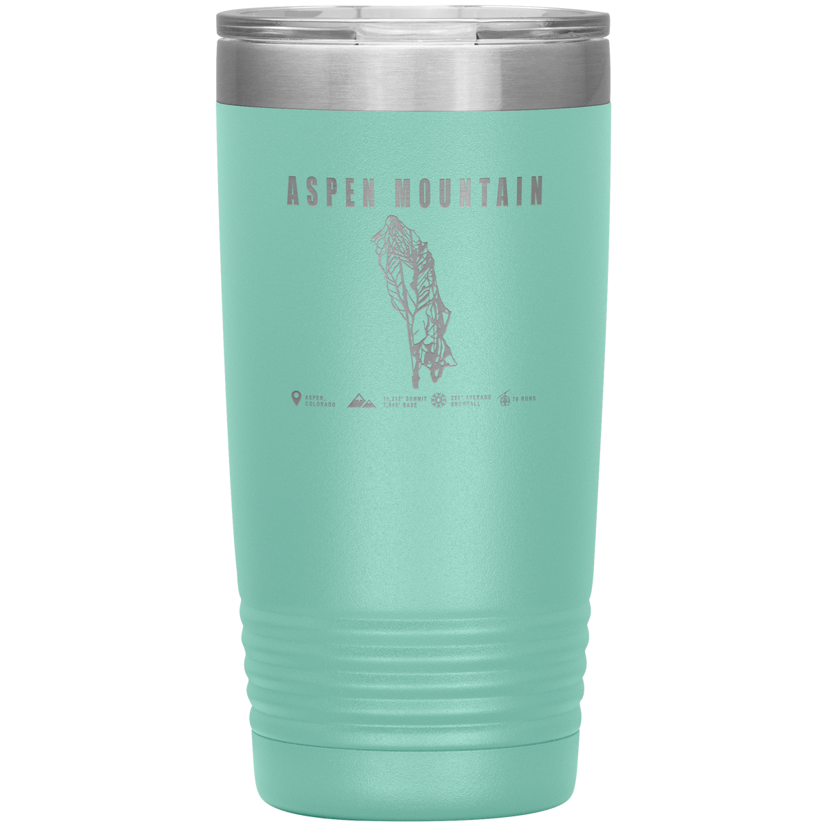 Aspen Mountain Colorado Ski Trail Map 20oz Tumbler - Powderaddicts