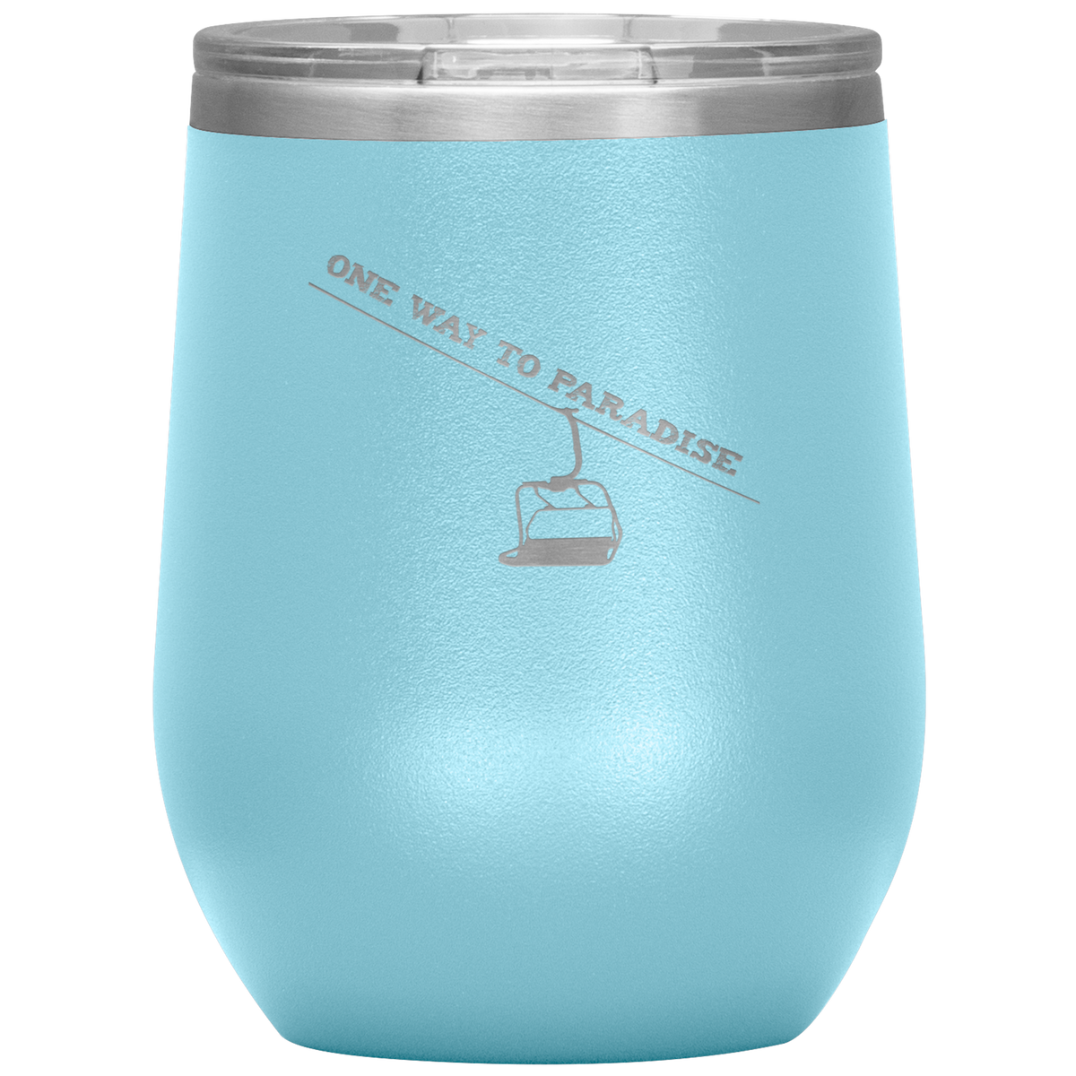 One Way To Paradise Wine 12oz Tumbler - Powderaddicts