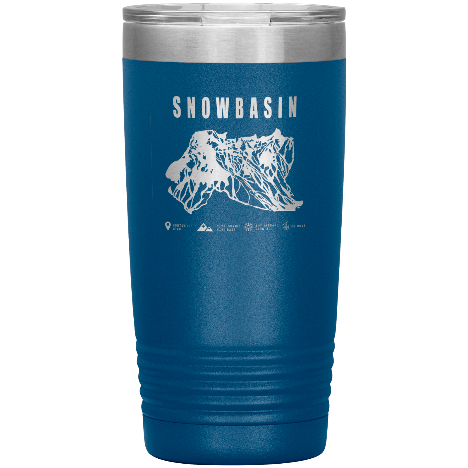 Snowbasin, Utah Ski Trail Map - 20oz Tumbler - Powderaddicts