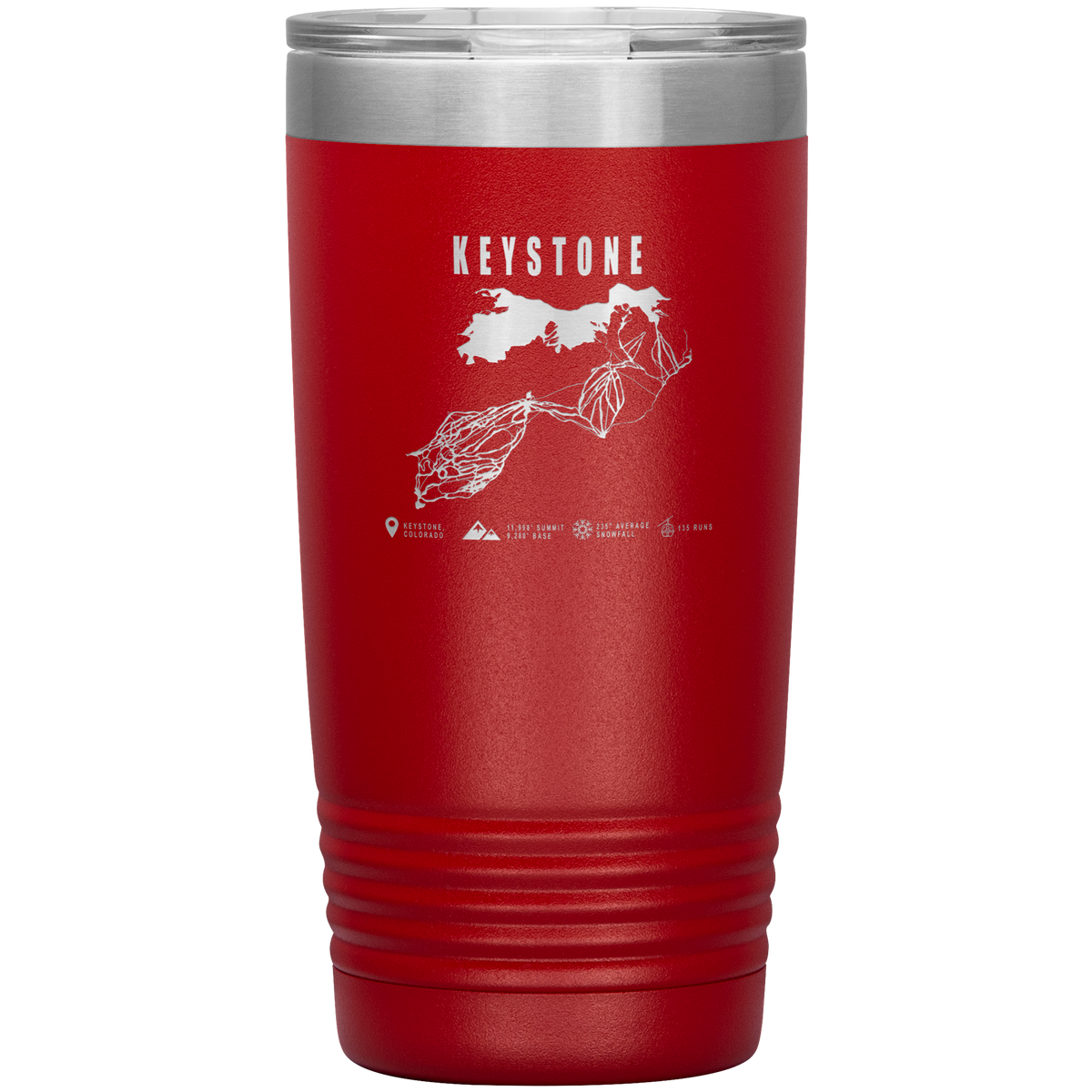 Keystone Colorado Ski Trail Map 20oz Tumbler - Powderaddicts