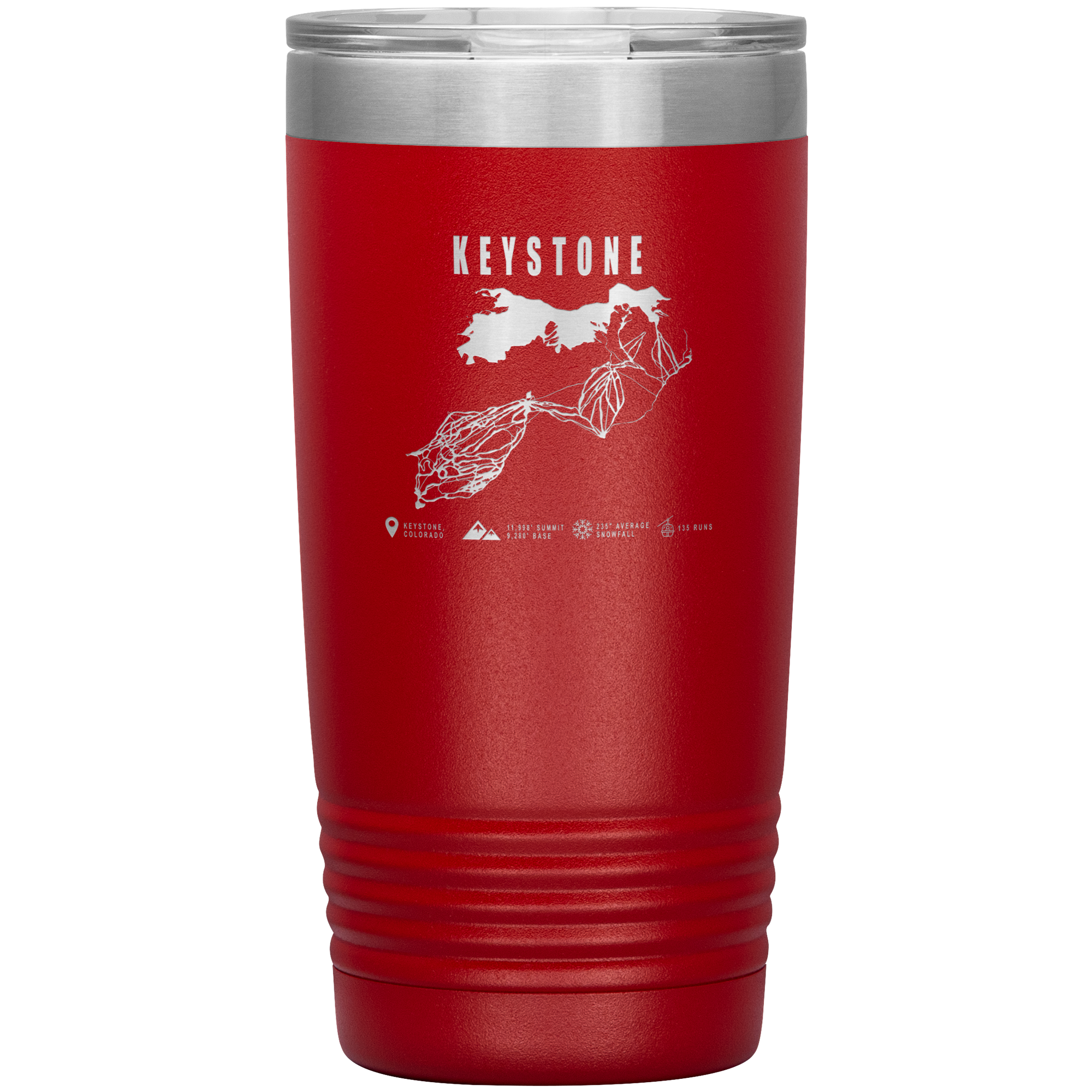 Keystone Colorado Ski Trail Map 20oz Tumbler - Powderaddicts