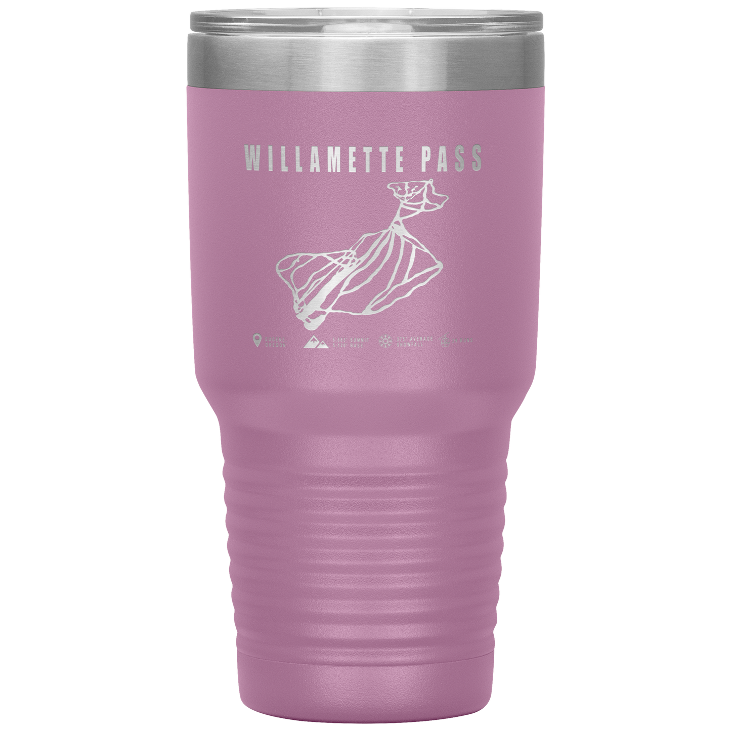 Willamette Pass, Oregon Ski Trail Map 30oz Tumbler - Powderaddicts